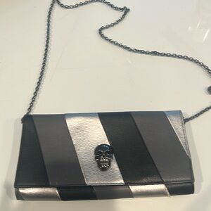 Edgy cool faux leather small bag cross body